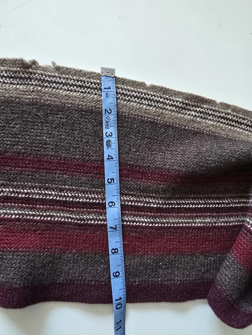 Banana Republic Striped Fringe Cashmere Wool Blend Scarf